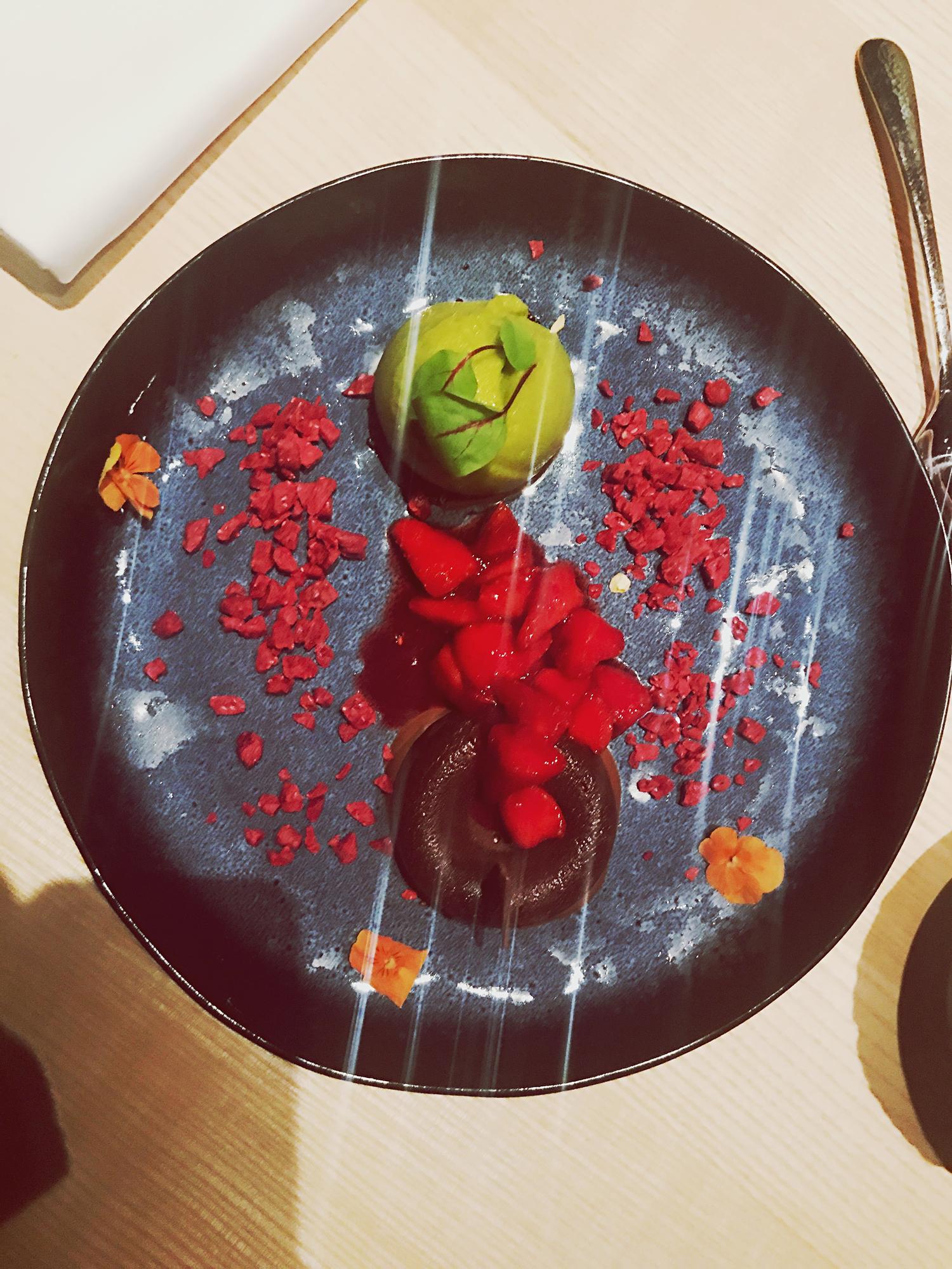 Large editorial shot of plated seasonal menu