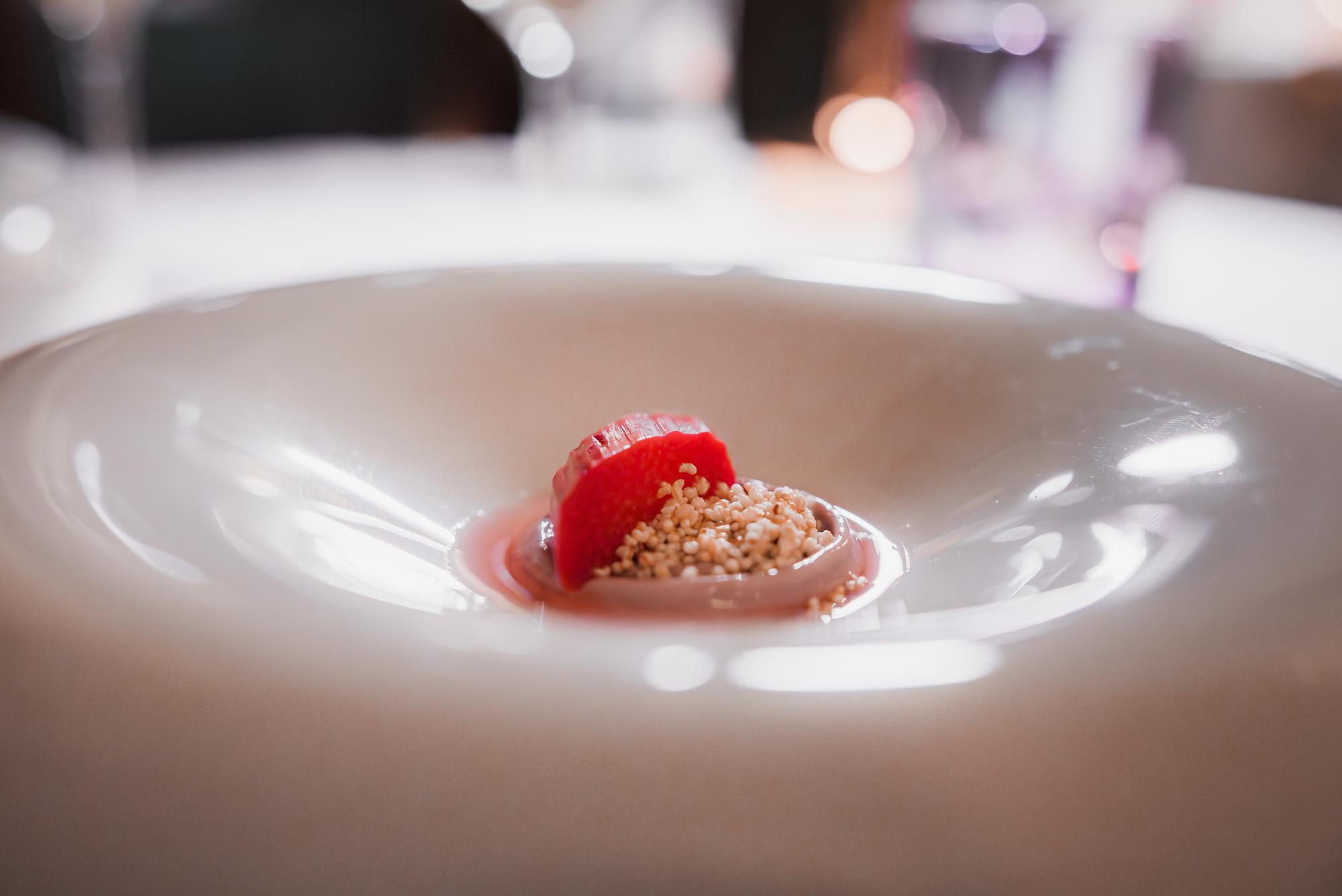 Close-up plated gourmet dish with clean plating